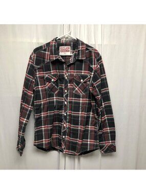 Reclaim Plaid Shirt Mens Size XL Athletic Fit Cotton Long Sleeve Western